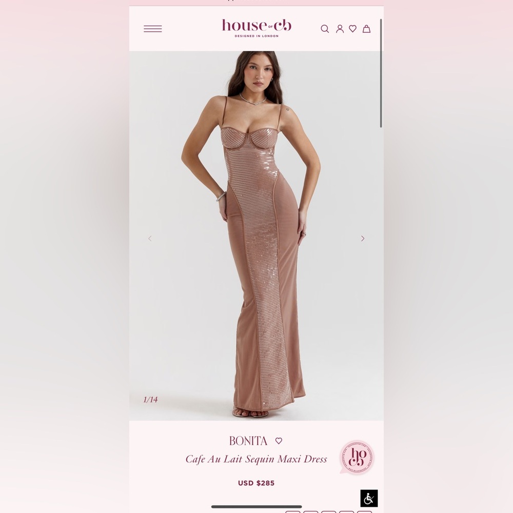 NWT House of CB Bonita Gown